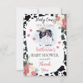 Niedliche heilige Kuh, es ist eine Mädchendusche. Dankeskarte (Vorderseite)