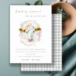 Niedliche Heilige Kuh Farm Blumenkohl-Schwangersch Dankeskarte