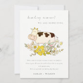 Niedliche Heilige Kuh Farm Blumenkohl-Schwangersch Dankeskarte (Vorderseite)