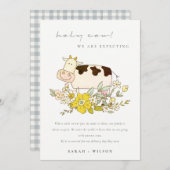 Niedliche Heilige Kuh Farm Blumenkohl-Schwangersch Dankeskarte (Vorne/Hinten)