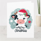 Niedliche "Heilige Kuh zu Weihnachten" Weihnachtsk Karte (Vorderseite)