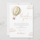 Niedliche Heißluftballon Babydusche Dankeskarte (Vorderseite)