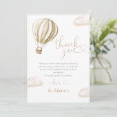 Niedliche Heißluftballon Babydusche Dankeskarte (Stehend Vorderseite)