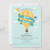 Niedliche Heißluftballon Bear Baby Dusche Einladun Einladung (Vorderseite)