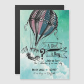 Niedliche Heißluftballon-Einladung Magnetkarte (Vorne/Hinten)