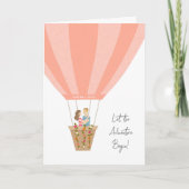 Niedliche Heißluftballon-Namen Hochzeitsgrüße Karte (Vorderseite)