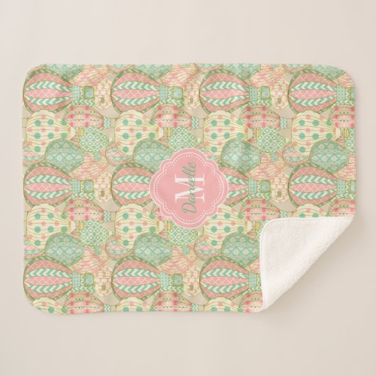 Niedliche Heißluftballons mit Monogramm Sherpadecke (Vorderseite (Horizontal))
