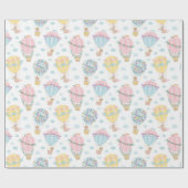 Niedliche Heißluftballons mit Tieren, Bohnen und B Geschenkpapier (Flach)