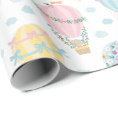 Niedliche Heißluftballons mit Tieren, Bohnen und B Geschenkpapier (Rolleneckpunkt)