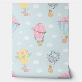 Niedliche Heißluftballons mit Tieren, Bohnen und B Tapete