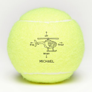 Niedliche Helikopter-Illustration Personalisiert Tennisbälle