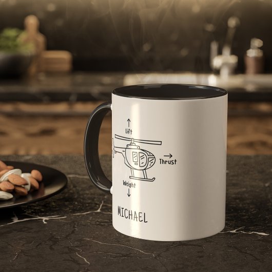 Niedliche Helikopter-Illustration Personalisierter Tasse