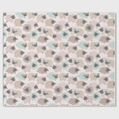 Niedliche, hellbeige Pfefferminze auf Creme Geschenkpapier (Flach)