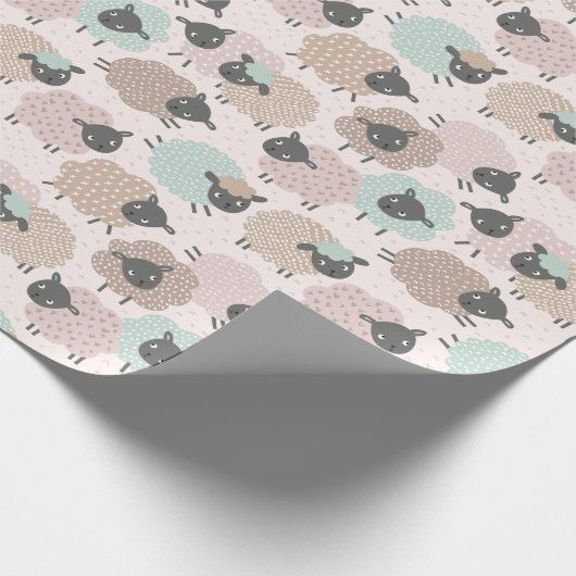 Niedliche, hellbeige Pfefferminze auf Creme Geschenkpapier (Ecke)