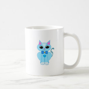 Niedliche, hellblaue Kitty Cat Kaffeetasse