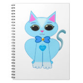 Niedliche, hellblaue Kitty Cat Notizblock (Vorderseite)