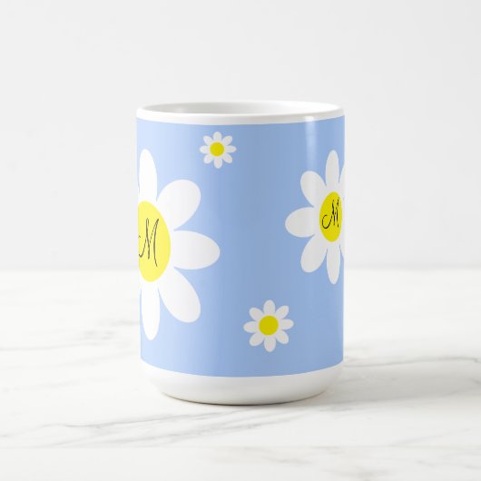 Niedliche, hellblaue und weiße Blüteninitis Kaffeetasse (Mittel)