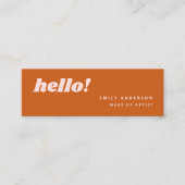 Niedliche, helle Farbe Orange Pink Mini Visitenkarte (Vorderseite)