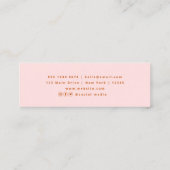 Niedliche, helle Farbe Orange Pink Mini Visitenkarte (Rückseite)