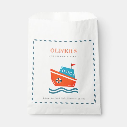 Niedliche, helle Kinder Wasserboot jeden Geburtsta Geschenktütchen (Vorderseite)