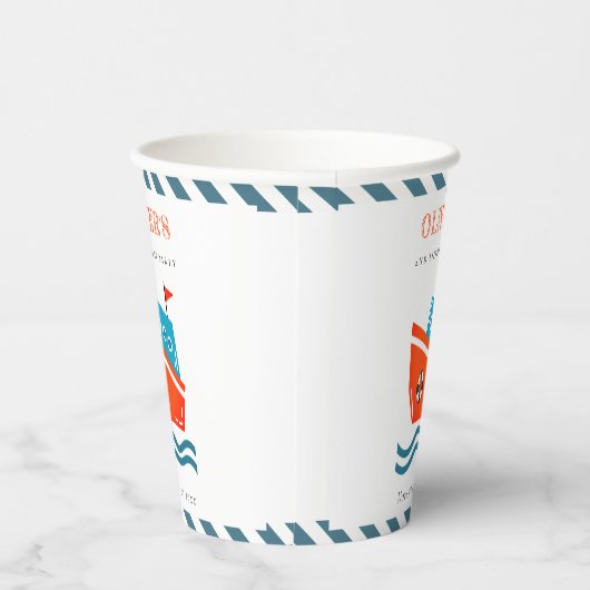 Niedliche, helle Kinder Wasserboot jeden Geburtsta Pappbecher (Rechts)