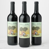 Niedliche Helle Liebe Bunny Rabbits Hochzeit Jahre Weinetikett (Flaschen)