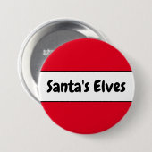 Niedliche, helle rote "Santa's Elves" Candy Cane S Button (Vorne & Hinten)