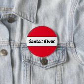 Niedliche, helle rote "Santa's Elves" Candy Cane S Button (Beispiel)