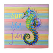 Niedliche, helle Sonnenuntergangsfarben Künstleris Fliese (Vorderseite)