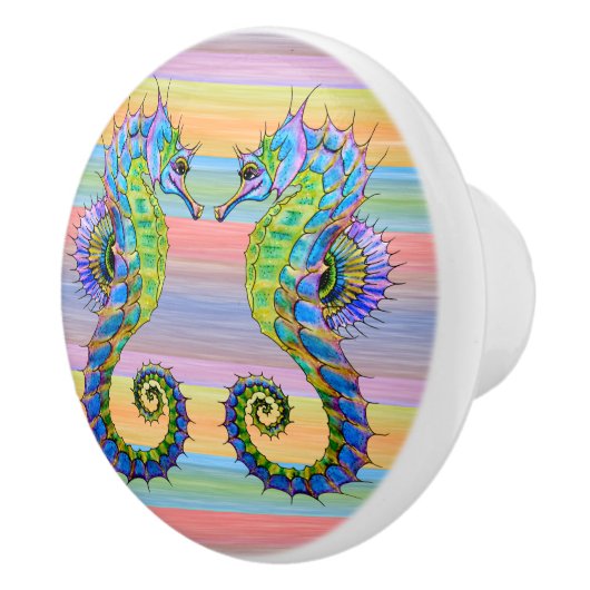 Niedliche, helle Sonnenuntergangsfarben Künstleris Keramikknauf (Rechts)