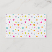 Niedliche, helle Stars Visitenkarte (Rückseite)