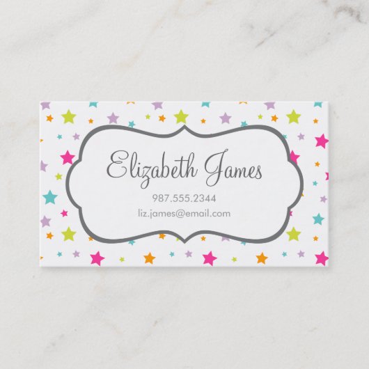 Niedliche, helle Stars Visitenkarte (Vorderseite)
