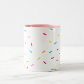 NIEDLICHE, helle und moderne RAINBOW SPRINKLES Zweifarbige Tasse (Mittel)