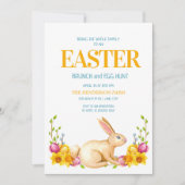 Niedliche Hellgelbe Blumen Osterbrunch Ei Hunt Einladung (Vorderseite)