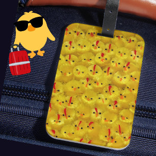 NIEDLICHE, hellgelbe Chicks - Gepäckmarke Gepäckanhänger