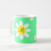 Niedliche, hellgrüne und weiße Blüteninitis Kaffeetasse (Vorderseite Links)