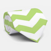 Niedliche, hellgrüne Zickzack Streifen Krawatte (Gerollt)