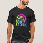 Niedliche Hello 1st Rainbow Gefärbte Krawatte Zurü T-Shirt (Vorderseite)