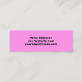 Niedliche HELLO-Kuh drucken Pastellfarbe Rosa Mini Visitenkarte (Rückseite)