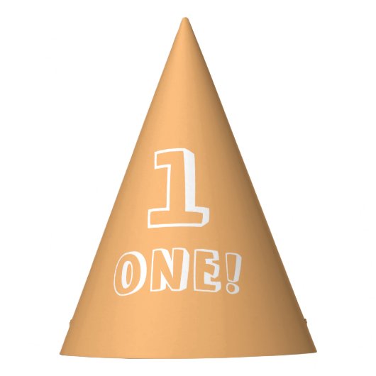 Niedliche hellorange Zollnummer Jahr Geburtstag Partyhütchen (Vorderseite)