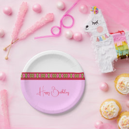 Niedliche, hellrosa Blüte Pappteller