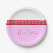 Niedliche, hellrosa Blüte Pappteller (Vorderseite)