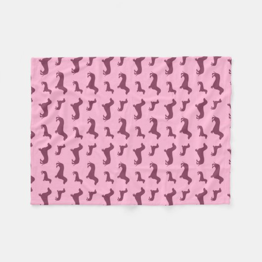 Niedliche hellrosa Dackel Fleecedecke (Vorderseite (Horizontal))