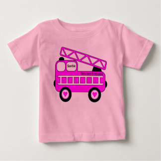 Niedliche, hellrosa Girls Fireruckdesign Baby T-shirt