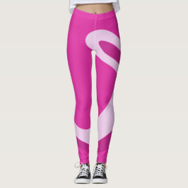 Niedliche, hellrosa Leggings mit Retro-Swirl