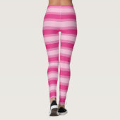 Niedliche, hellrosa, rosa und Hot-Pink Streifen Le Leggings (Rückseite)