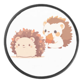 Niedliche Herbst-Igel - Kawaii Fall Forest Animes Eishockey Puck