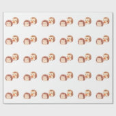 Niedliche Herbst-Igel - Kawaii Fall Forest Animes Geschenkpapier (Flach)