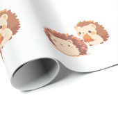 Niedliche Herbst-Igel - Kawaii Fall Forest Animes Geschenkpapier (Rolleneckpunkt)