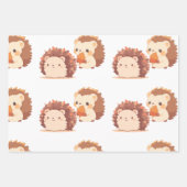 Niedliche Herbst-Igel - Kawaii Fall Forest Animes Geschenkpapier Set (Vorderseite 3)